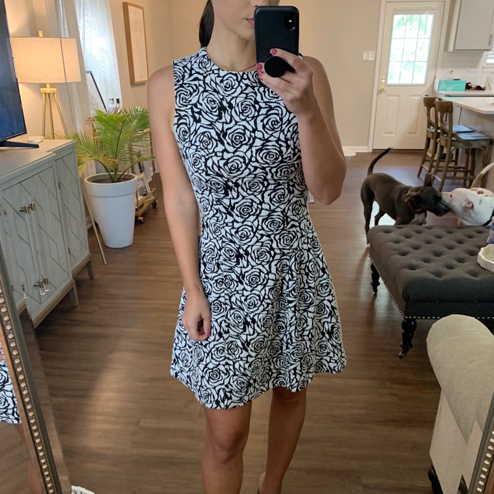 Black White Rose Dress